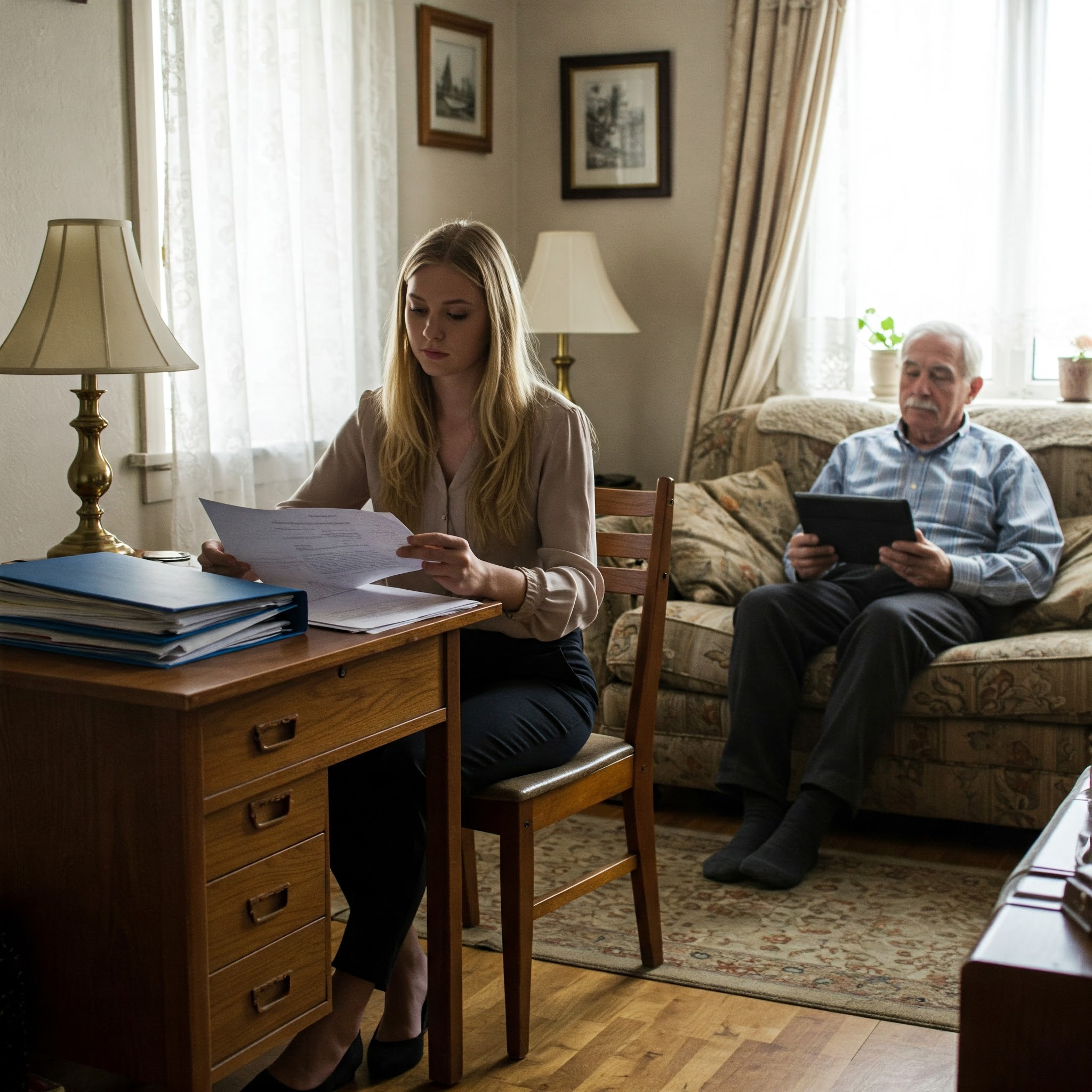 Aidante familiale déléguant la gestion des papiers d’un parent